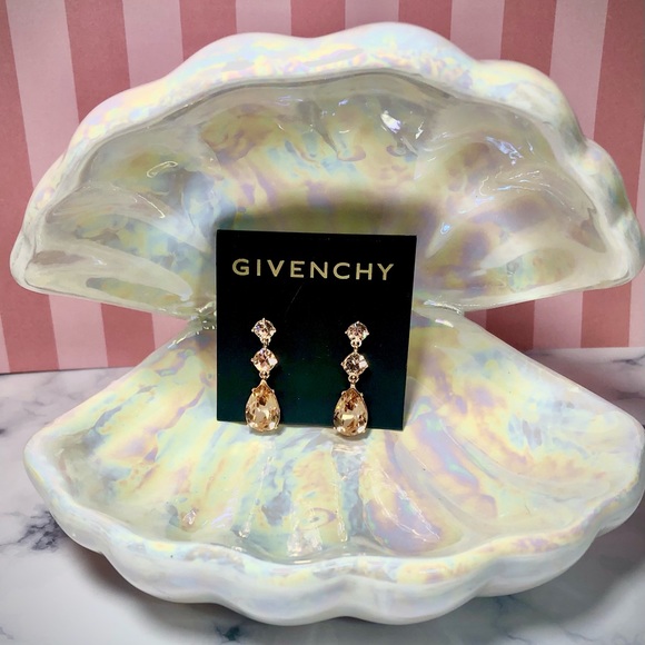 Givenchy Jewelry - GIVENCHY Rose Gold/Champagne Drop Earrings with Post Backs